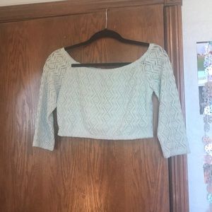 Light blue crop top